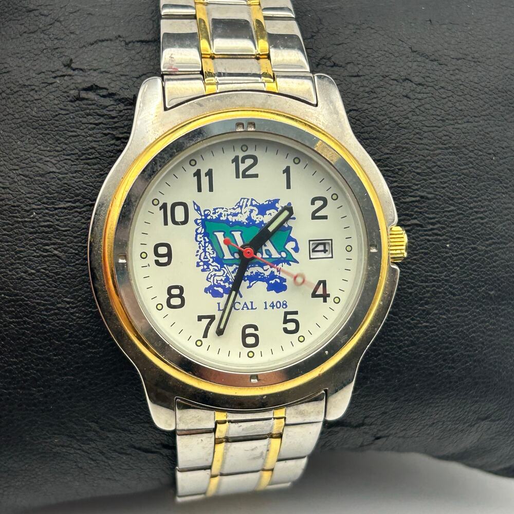 Sweda Silver Gold Stainless Steel Watch Working New Battery